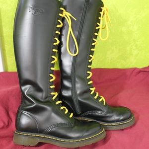 Dr. Martens 20 hole black leather boots